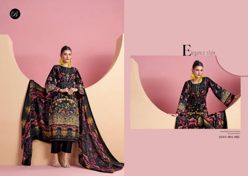 Belliza Ruksana Cotton Printed With Handwork Dress Material Collection